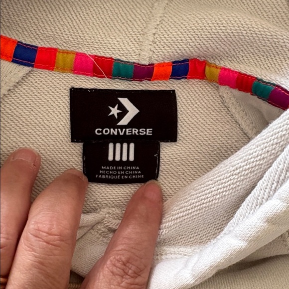 Gently Loved Limited Edition Chinese New Year Patchwork Converse Unisex Hoodie - Picture 7 of 14